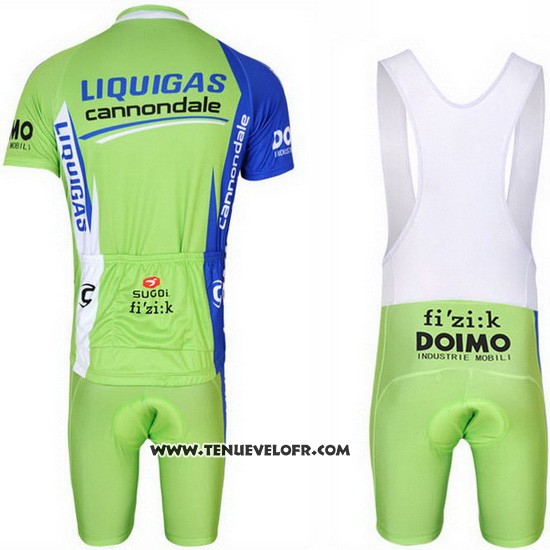 2013 Maillot Ciclismo Liquigas Cannondale Blanc et Vert Manches Courtes et Cuissard